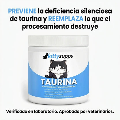 Arrêtez la carence silencieuse avant que les signes n'apparaissent avec le supplément de taurine KittySupps™