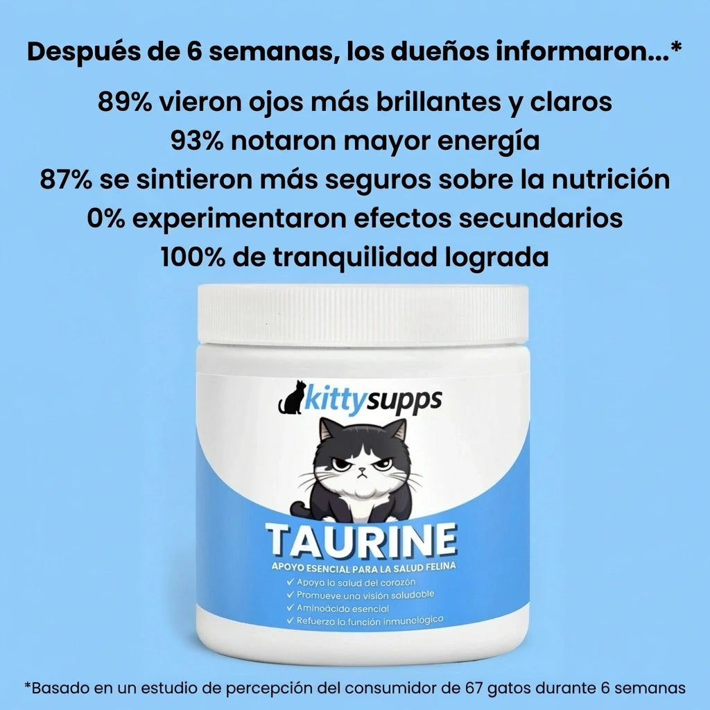 Arrêtez la carence silencieuse avant que les signes n'apparaissent avec le supplément de taurine KittySupps™