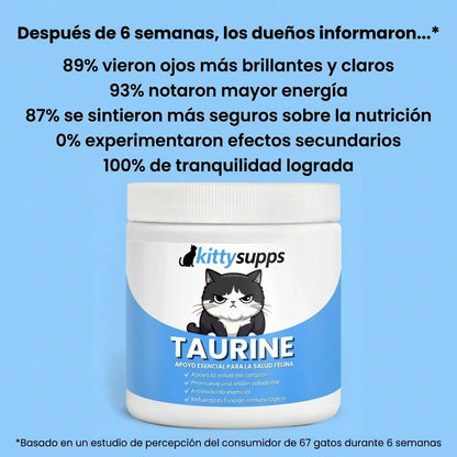 Arrêtez la carence silencieuse avant que les signes n'apparaissent avec le supplément de taurine KittySupps™